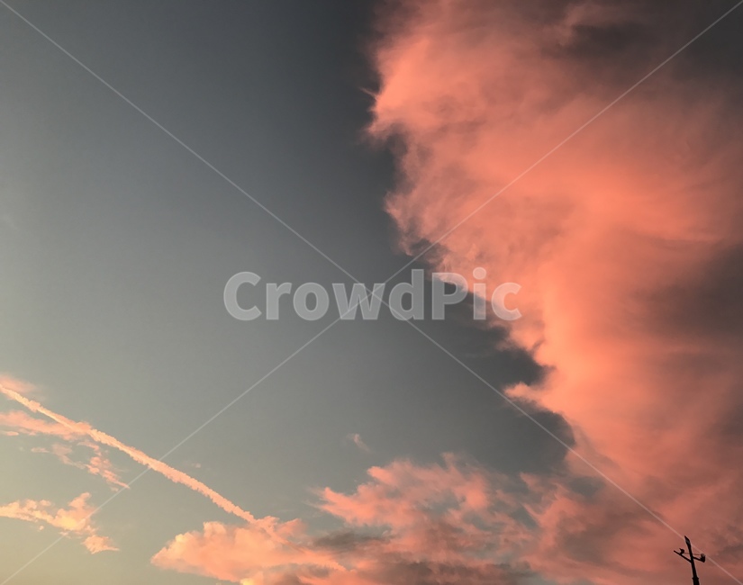nature,자연,outdoors,옥외,cumulus,적운,cloud,구름,sky,하늘,sunset,pinksky,해질녘