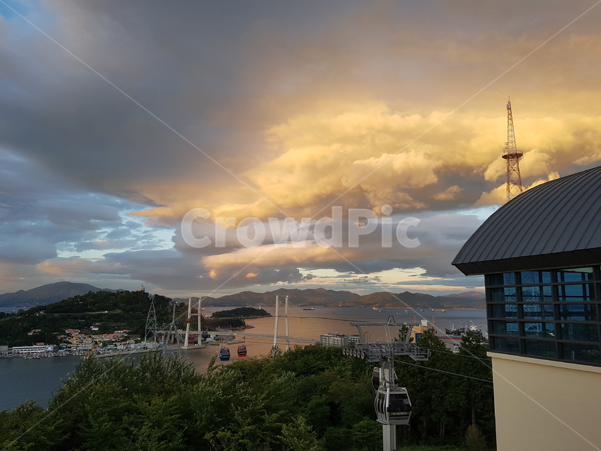 weather,날씨,nature,자연,outdoors,옥외,여수,yeosu,구름,cloud,노을,sunset,케이블카,cablecar,노란하늘,yellowsky