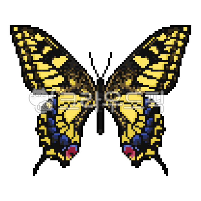 pixel art,dot,butterfly,coral butterfly,drawing,illustration,yellow,black line,wings,insect,transparent background,nukki,pixel,art,illustration,insect,butterfly,papiliomachaon,old world swallowtail,yellow,black,transparent,background