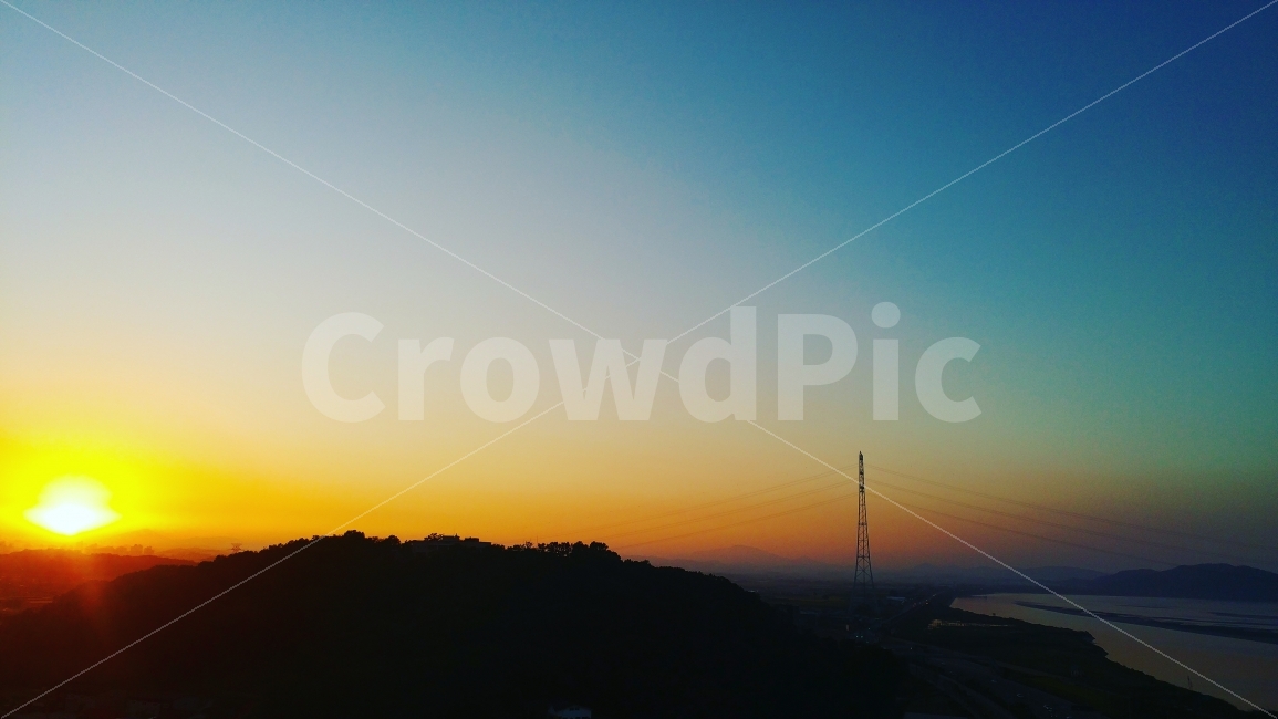 저녁노을,석양,한강,강변,철탑,야경,김포,풍경,자연,풍경,nature,landscape,outdoors,옥외,dusk,황혼,dawn,새벽,red sky,붉은 하늘,sky,하늘,sunset,일몰