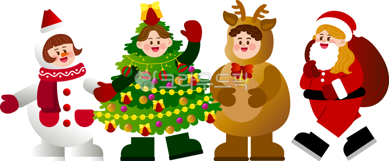 크리스마스,성탄절,분장,연극,코스튬,루돌프,크리스마스트리,트리,눈사람,산타,코스프레,학예회,어린이집,유치원,무대,어린이,사람,인형탈,인형옷,복장,얼굴