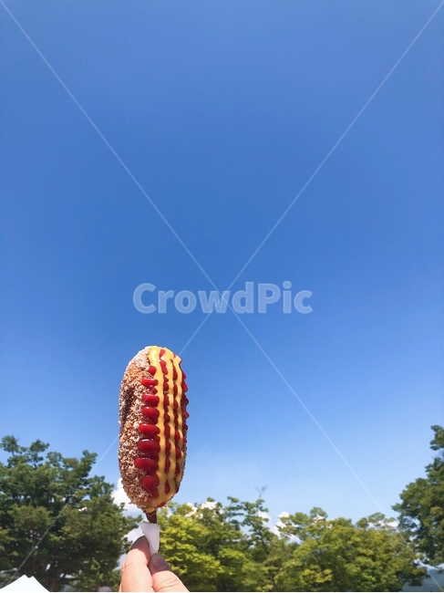 핫도그,하늘,sky,연잎핫도그,corndog