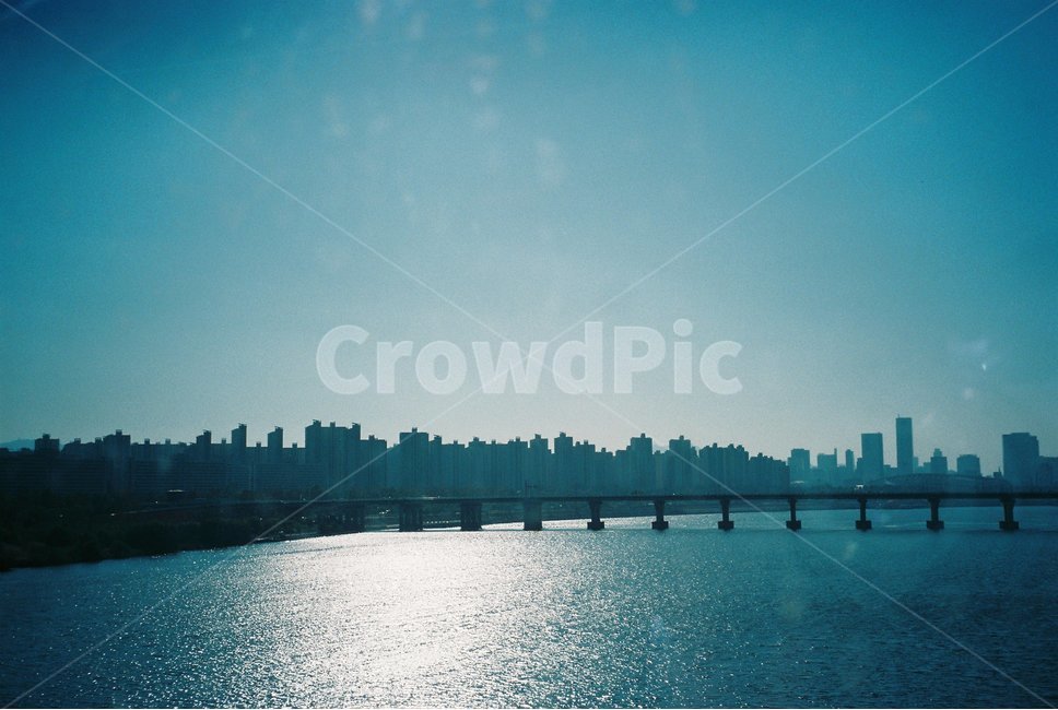 한강,강,water,물,자연,nature,옥외,outdoors,blue,필름사진,필름,film,flare