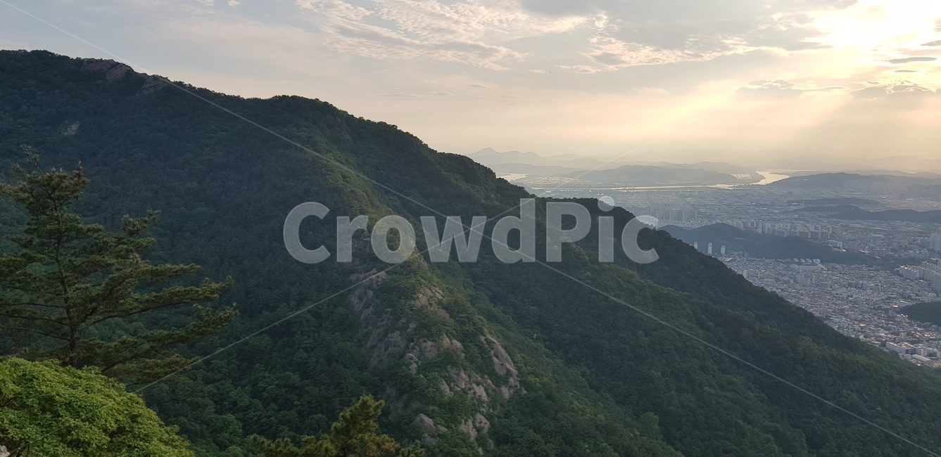 하늘,석양,노을,구름,자연,산,저녁,풍경,빛,nature,outdoors,옥외,slope,경사