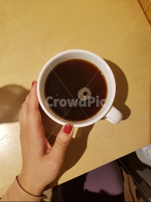 카페,손,손톱,아메리카노,커피
