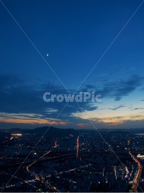 landscape,경치,nature,scenery,풍경,야경,서울,Night,Sunset,City,moon,sky,lights,노을