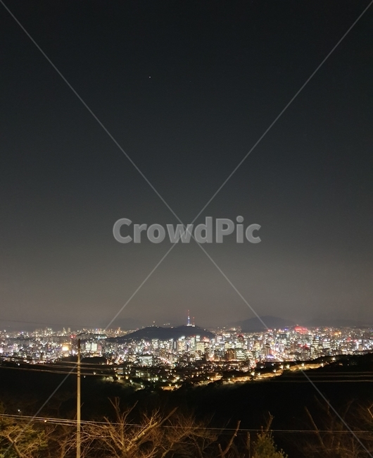 북악스카이웨이,인왕산,팔각정,야경,서울,겨울,땅별