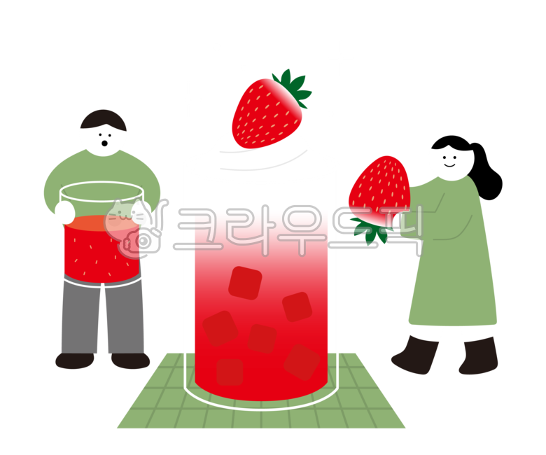 fruit,strawberry,delicious,food,character,cafe,dessert,painting,beverage,drawing,illustration,man,sweet,Strawberry Latte,female