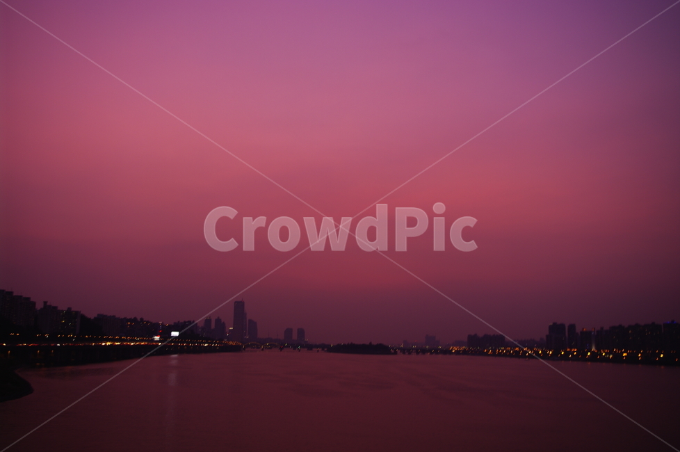 한강,노을,하늘,도시,color,강