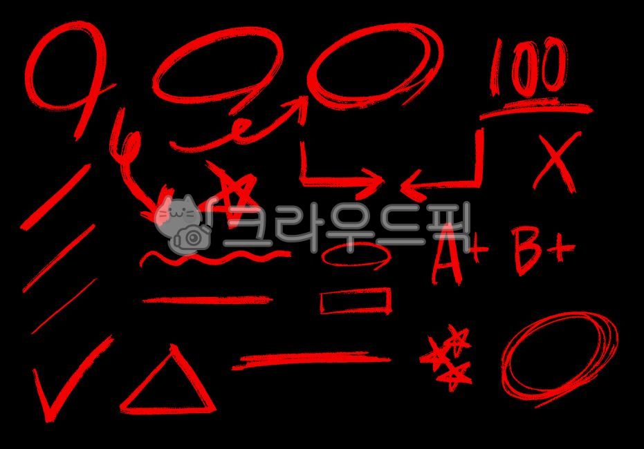 채점, 채점psd, 채점표시, 빨간채점, 빨간표시, 사진,이미지,일러스트,캘리그라피 - 베이지블랙작가
