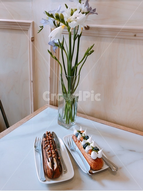 분위기,꽃병,블루베리,디저트,달달한,디저트,간식,후식,dessert,snack