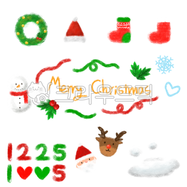 크리스마스,굿노트,겨울,스티커,메리크리스마스,눈사람,산타,루돌프,눈