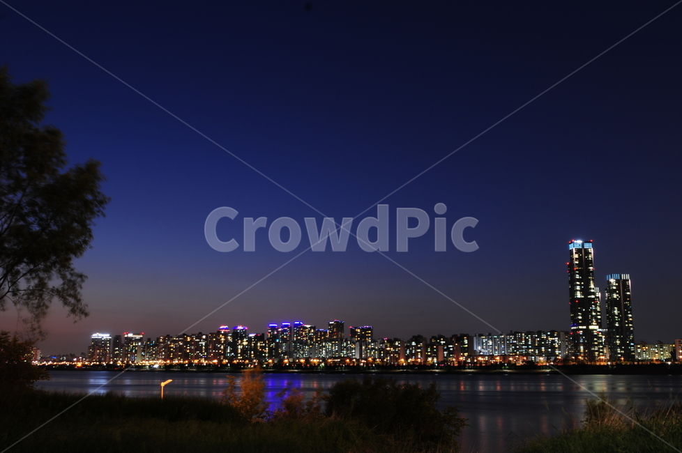 seoul,night view,sight,fire,Han River