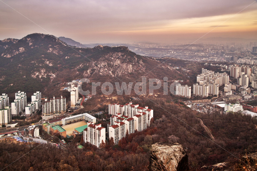 도심풍경,서대문,안산,서울,일몰,아파트,인왕산,도시,풍경,city,landscape,한국도시풍경,한국도시경관,korea cityscape
