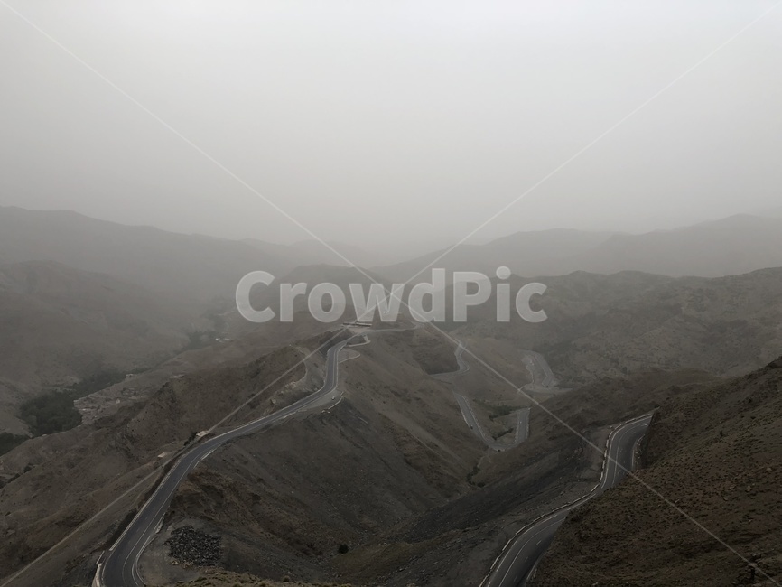 아프리카,모로코,아틀라스산맥,도로,산길