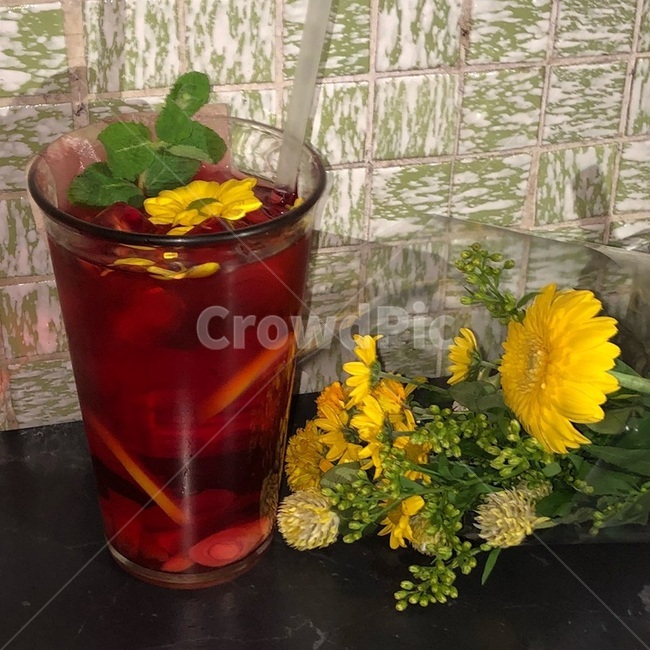 식물,꽃,꽃다발,차,히비스커스,음료,카페,플라워,flower