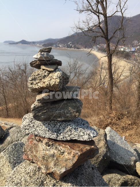 돌탑,바다,강화도,소원,겨울,나무,stonetower,sea,winter,ganghwadoisland,hope,wish,기도,prayer,자연,풍경,nature,landscape,rubble,파편