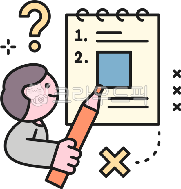 Outline,cute,simple,plain,illustration,study,education,student,wrong answer note,note,edu,study,school,school,exam,mock exam,test,exam question,grade