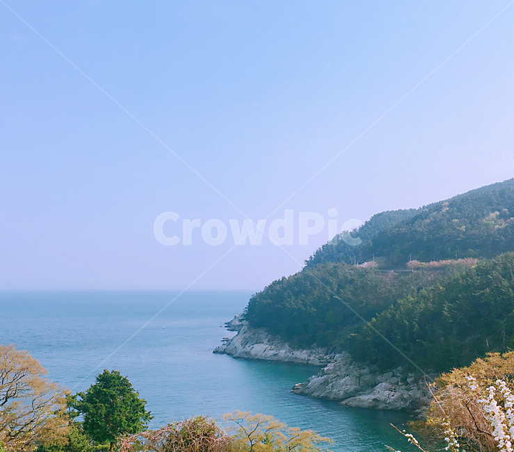 거제바다,바다,거제,산,하늘,풍경