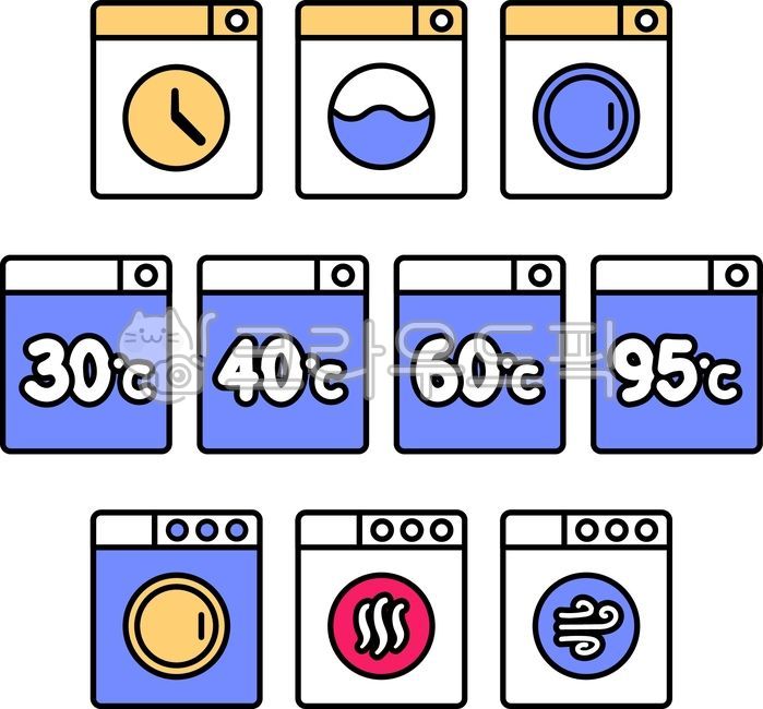 건조기,세탁기,온도,빨래,세탁,아이콘,세탁방법,세탁아이콘,의류,이불,washing