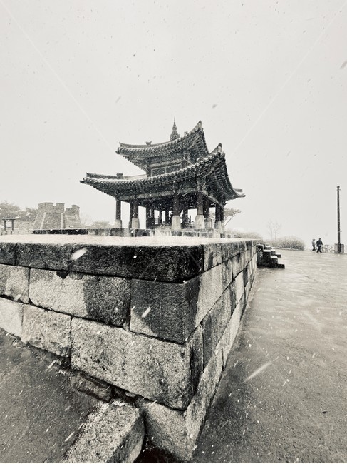 수원,건축물,architecture,건물,snow,눈,서장대,화성행궁,조선시대,겨울,정조,winter