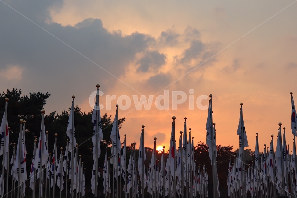 태극기,노을,독립기념관태극기,taegeukgi,koreanflag