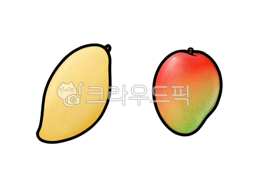 망고,애플망고,과일,굿노트,프리폼,스티커,일러스트