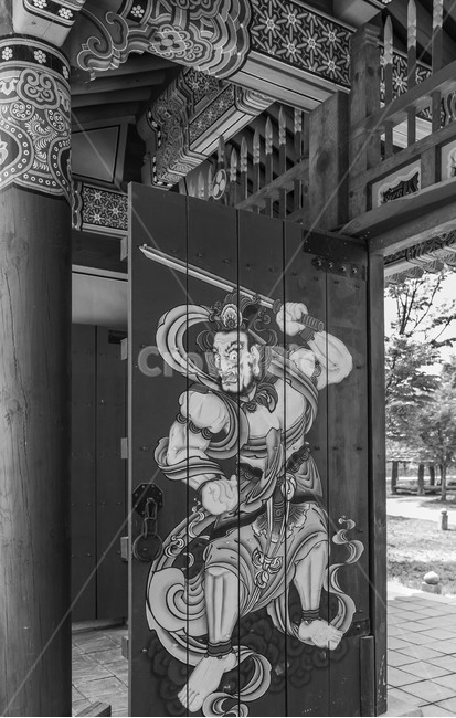 신륵사,사천왕,단청,문양,무늬,대문,사찰,불교,한국전통,한국문화,korean traditional,korean culture,종교,신앙,religion,belief,faith,흑백,모노톤,monochrome,black and white