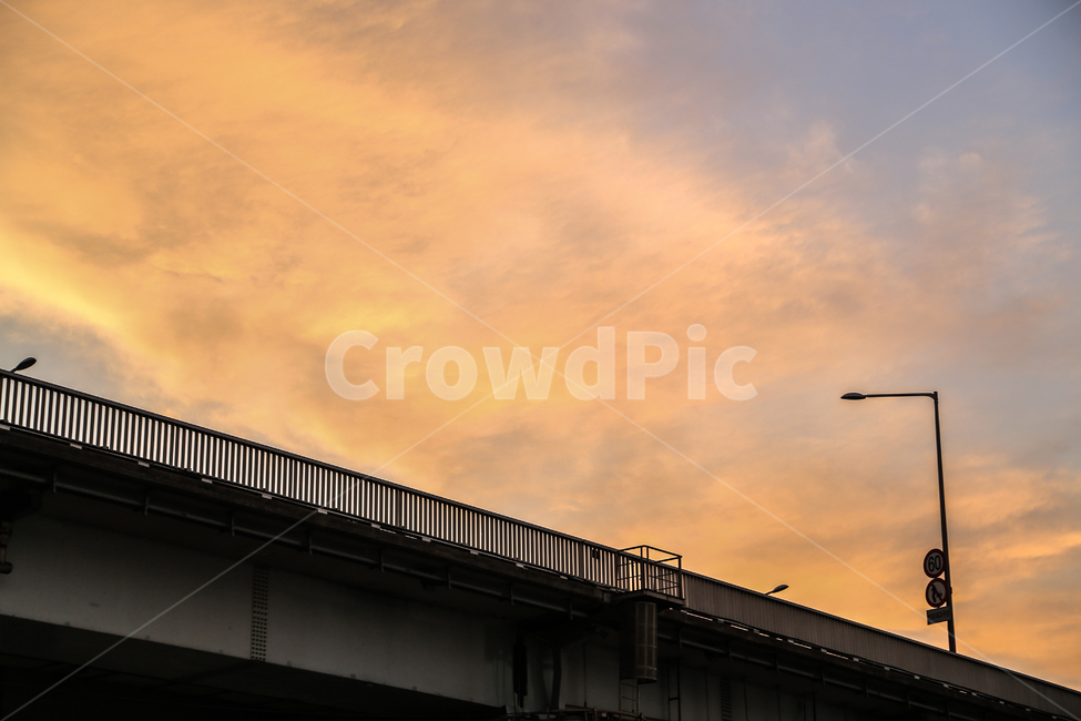 노을,하늘,구름,다리,대교,가로등,풍경,해질녘,찻길,실루엣,sunset,sky,cloud,bridge,landscape,streetlamp,도로,road