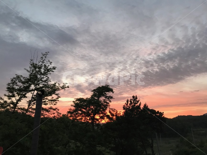 노을,해질녘,풍경,하늘,구름