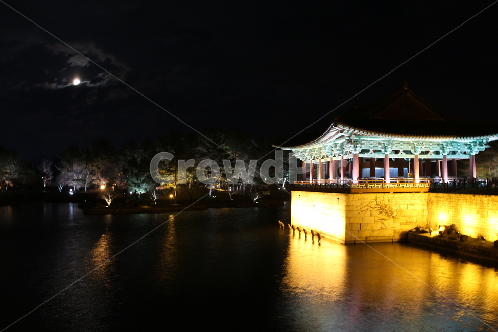 경주,신라,처마,야경,기와,보문단지,보문,기둥