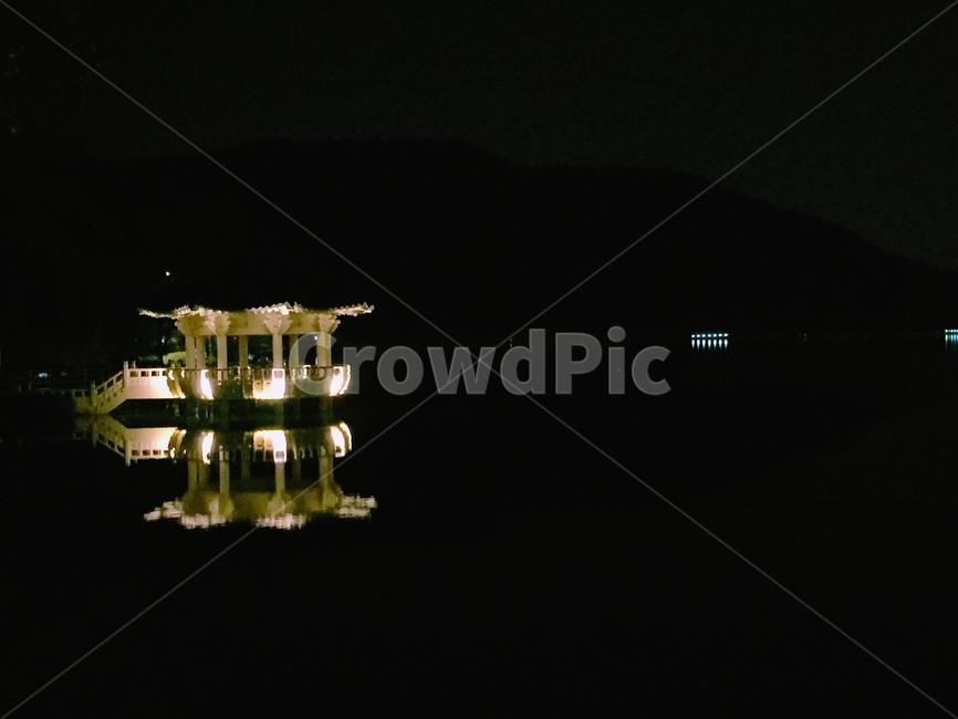 밤,야경,저녁,호수,풍경,반사,정자,야경,밤,풍경,nightscape,night,landscape