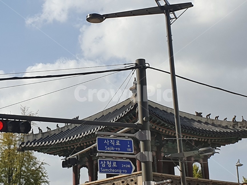 하늘,삼청로,가로등,구름,자연,한국전통,한국문화,korean traditional,korean culture