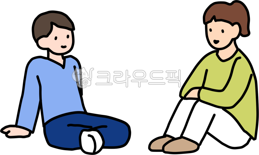 인물, 일러스트, 사람, 대화, 커플, 사진,이미지,일러스트,캘리그라피 - 슈어작가