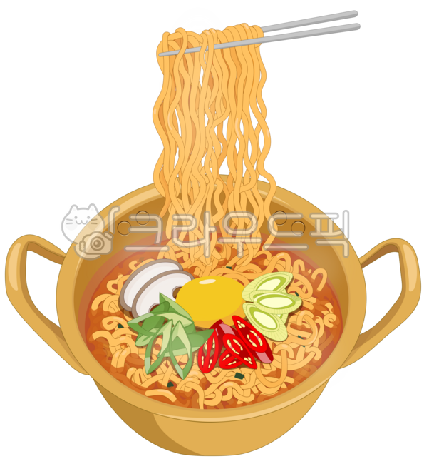 라면일러스트,라면,분식,냄비라면,간식,요리,냄비,음식,야식,국물,매운,그림,면요리,라멘,계란,달걀,파,고추,버섯,젓가락