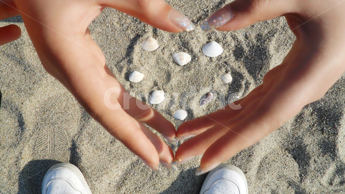 조개,바다,손,shells,hand,손모델,하트,손하트