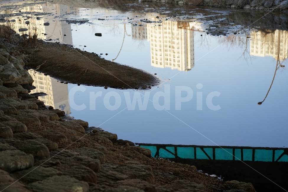 풍경,물속,수면,건물,풍경사진,바탕화면,일상,물,도시,풍경,city,landscape,puddle,흐리게 하다