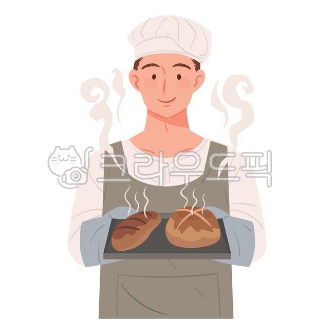 제빵사,베이커리,오븐장갑,요리사,남자,남성,제빵,전문직,직업,음식,신선한,열기,스팀,냄새,갓구운,빵,베이킹,인물,사람,캐릭터,벡터,일러스트,푸드,청년,자영업,자영업자,그래픽,일러스트레이션,graphic,illustration