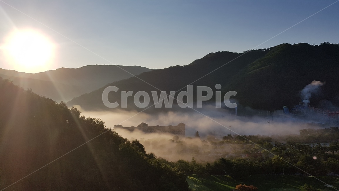 풍경,가을,새벽,일출,안개,마을,산,햇빛,자연,nature,자연,풍경,nature,landscape