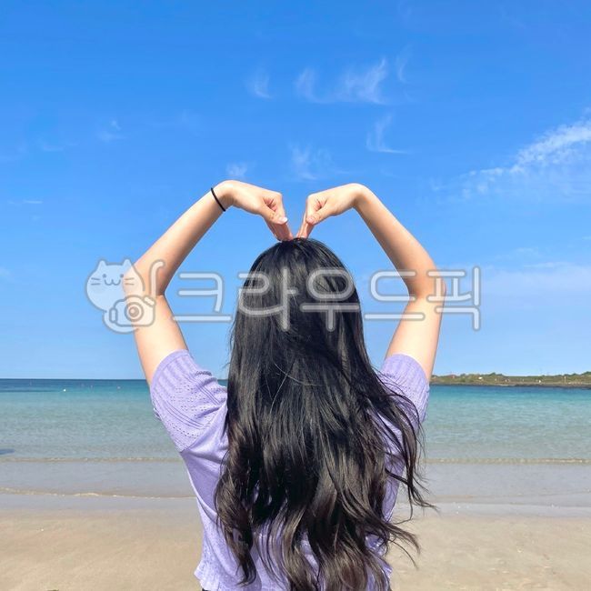 바다,하트,동작,sea,여자,바람,뒷모습,사람