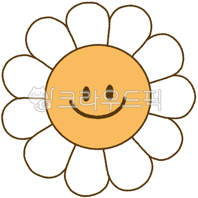 꽃,스마일,스마일아이콘,스마일일러스트,스마일스티커,손그림
