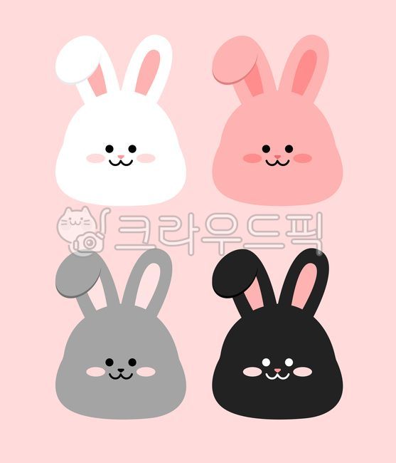 귀접힌,토끼,rabbit,animal,동물,캐릭터,계묘년,일러스트,귀여운,얼굴,새해