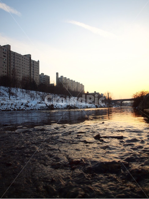 양재천,풍경,노을,겨울,옥외,water,물,outdoors,겨울,계절,winter,season