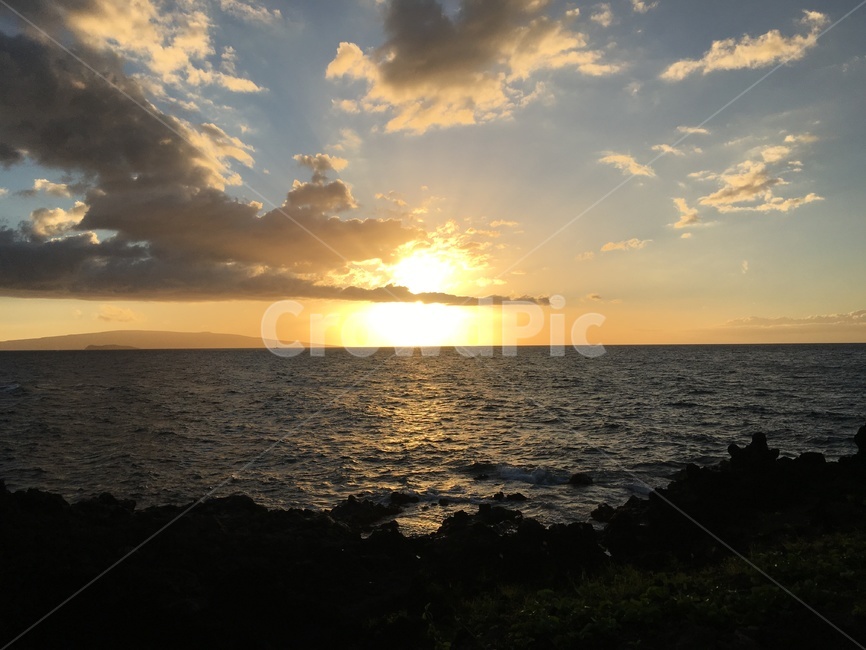 석양,지는해,하와이,sunset,beach,하늘,sky,노을,자연,풍경,landscape,분위기,nature,태양,구름,cloud,sun,해변,주황