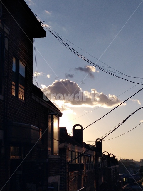 노을,석양,하늘,저녁,구름,건축물,건물외관,exterior,building,structure,architecture,construction
