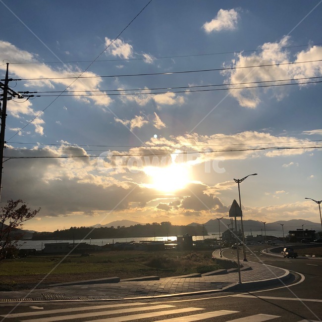 도로,하늘,구름,햇빛,자연,풍경,일몰,노을