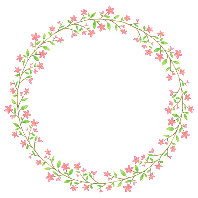 꽃,봄,리스,수채화,색연필,그림,나뭇잎,화사한,동그라미,틀,액자,덩쿨,화관,예쁘다,꽃잎,축하하다,spring,flower,frame,식물,자연,plants,nature,꽃,flower,그래픽,일러스트레이션,graphic,illustration
