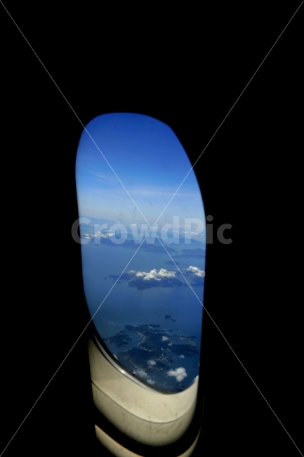 비행기,창문,빛,햇빛,바다,섬,구름,하늘,풍경,window,Island,cloud,sea,sky,자연,풍경,nature,landscape