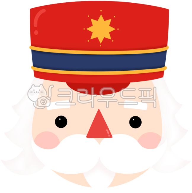 크리스마스,캐릭터,성탄절,귀여운,아기자기,레드,겨울,연말,장식,데코,심플한,호두까기인형,얼굴,크리스마스일러스트