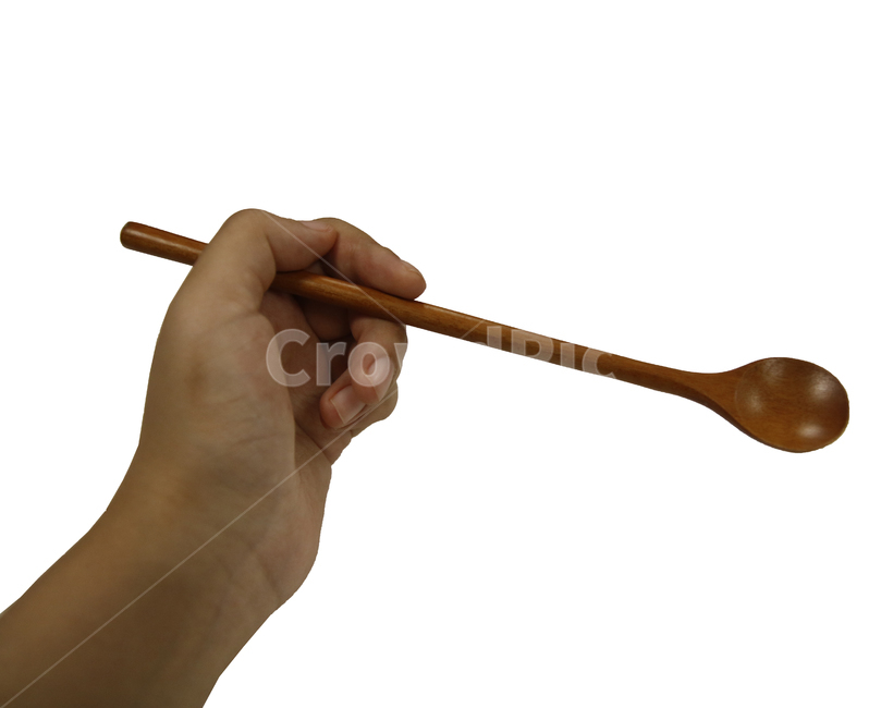 나무스푼,스푼,숟가락,손,쥐고있는